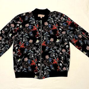 Philosophy Republic black floral bomber jacket M
